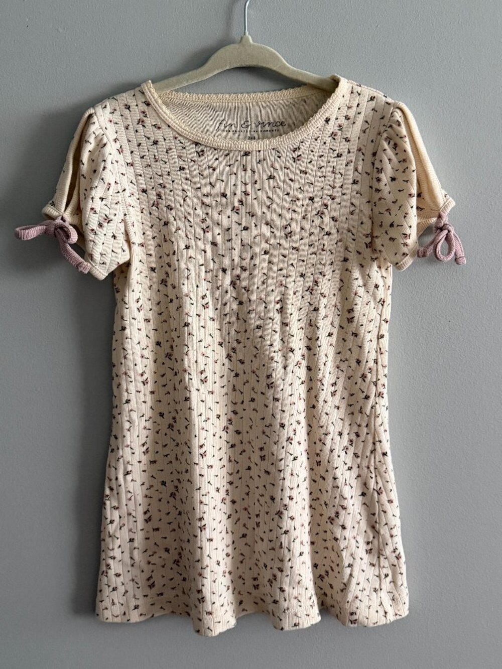 Fin & Vince Organic Cotton Ditsy Floral Rib Knit Dress 2/3Y